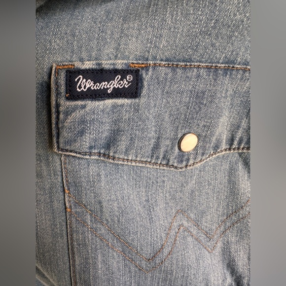 Wrangler Women's Rodeo Poster Light Denim Long Sleeve Size XXL - Picture 8 of 14